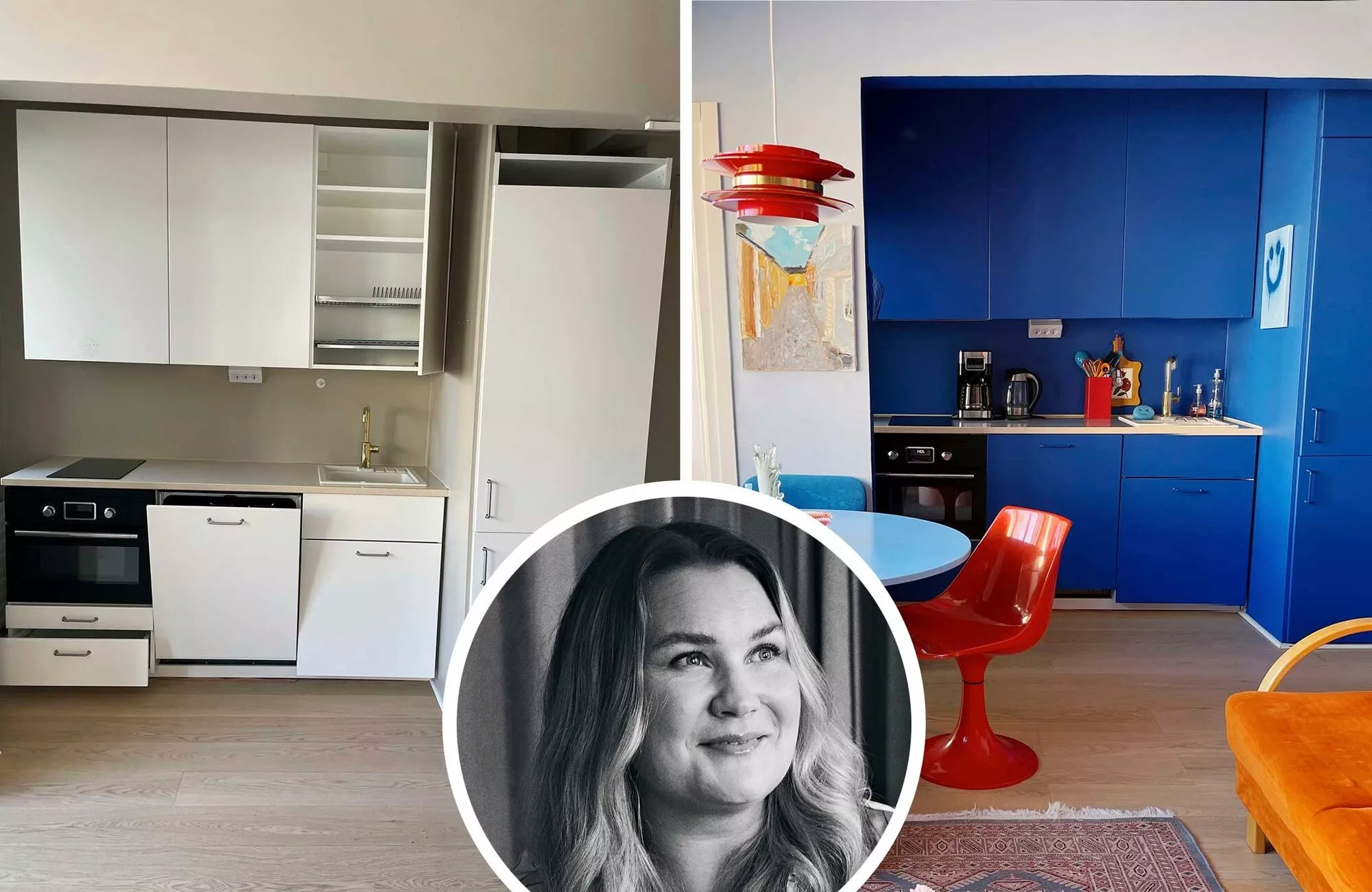 Irene Naakan Airbnb-asunto ennen ja jälkeen maalausprojektin