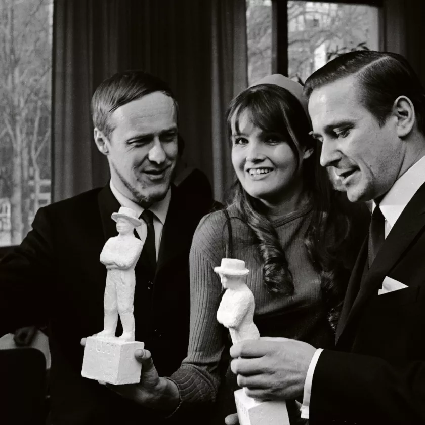 1968 saatiin uusia ­kasvoja palkittaviin: Risto Jarva (vas.), Kristiina Halkola ja Mikko Niskanen.