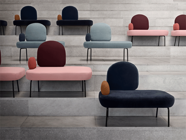 Pastel colored seating
