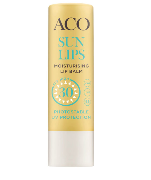Aco Sun Lips Moisturising lip balm, SPF 30, Photostable UV Protection