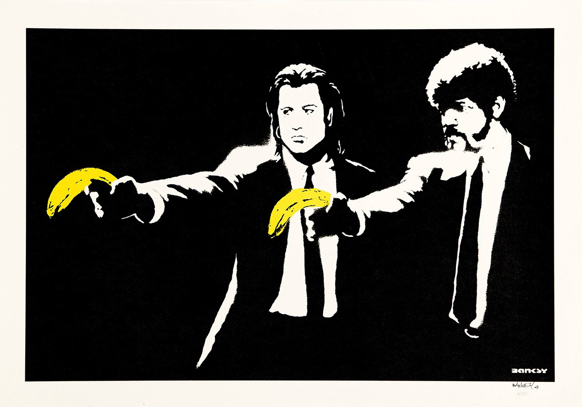 Banksyn teos ammentaa Pulp Fiction -elokuvasta.