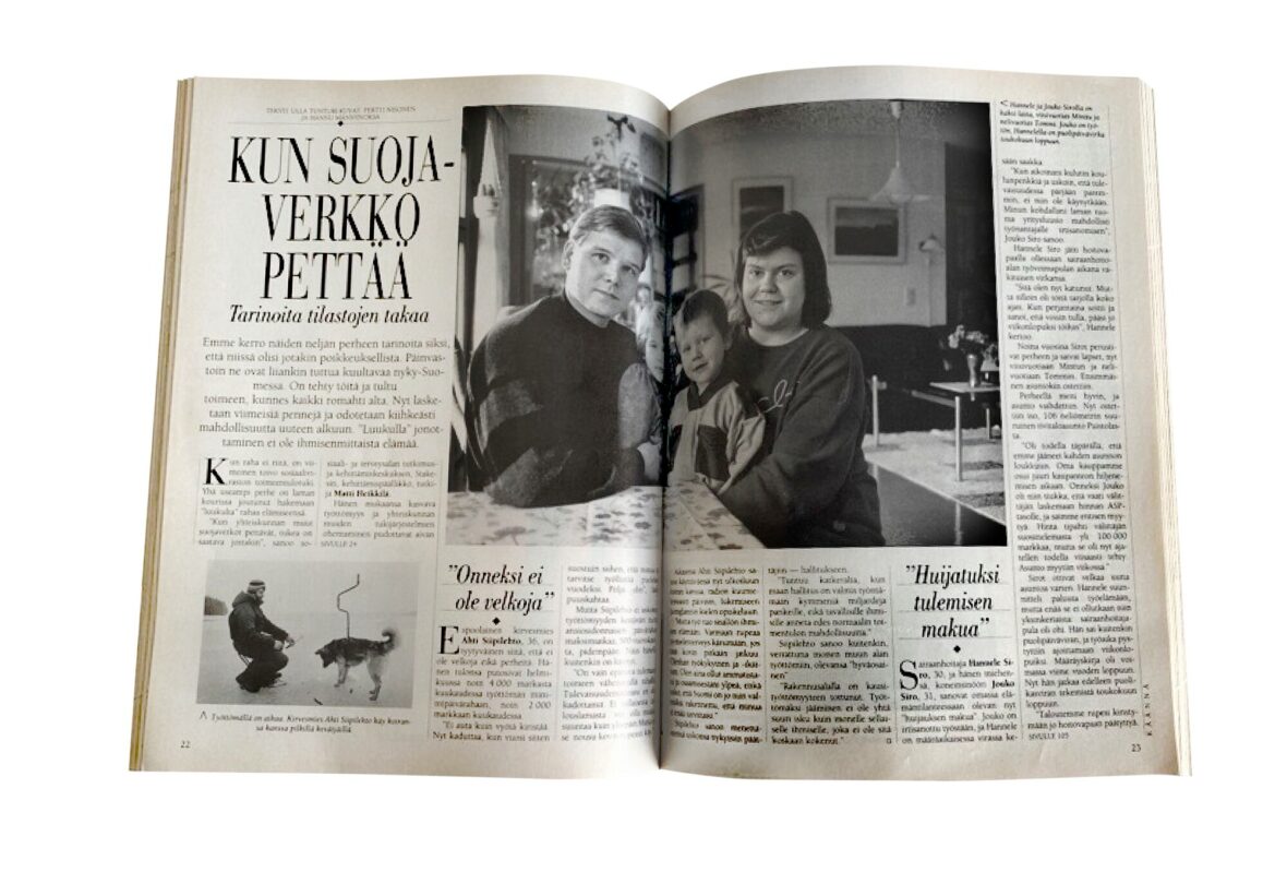 Jouko ja Hannele Siro keväällä 1993 Kotilieden jutussa.