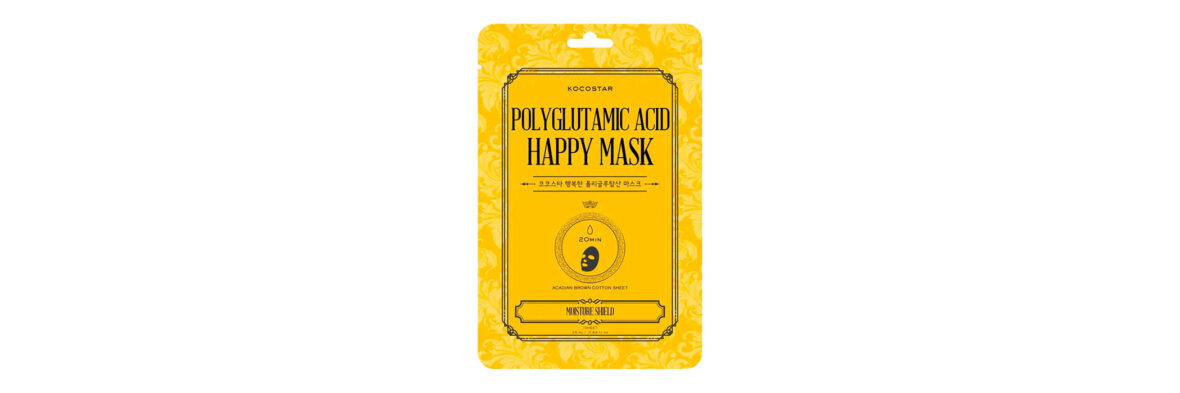 KOCOSTAR Polyglutamic Acid Happy Mask kosteuttava kasvonaamio.