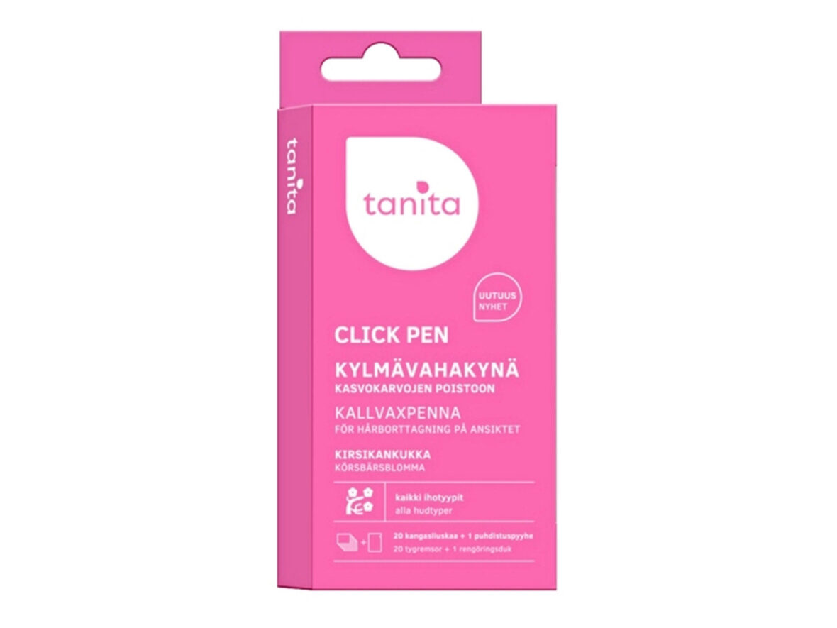 Karvanpoisto kasvoista: Tanita Click Pen -kylmävahakynä.